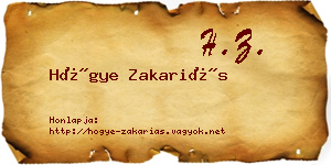 Hőgye Zakariás névjegykártya